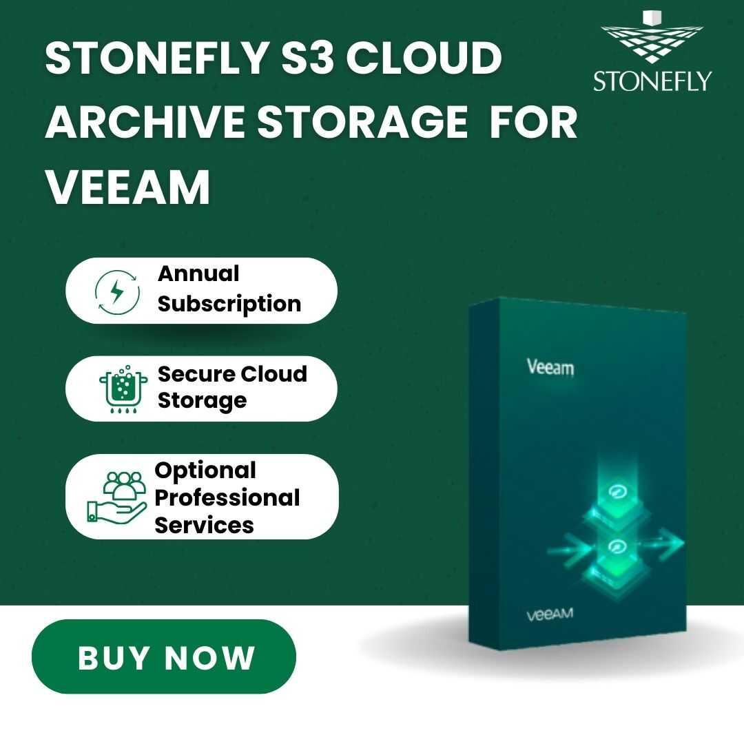 StoneFly S3 Cloud Archive Storage Subscription for Veeam, $180 per TB per Year