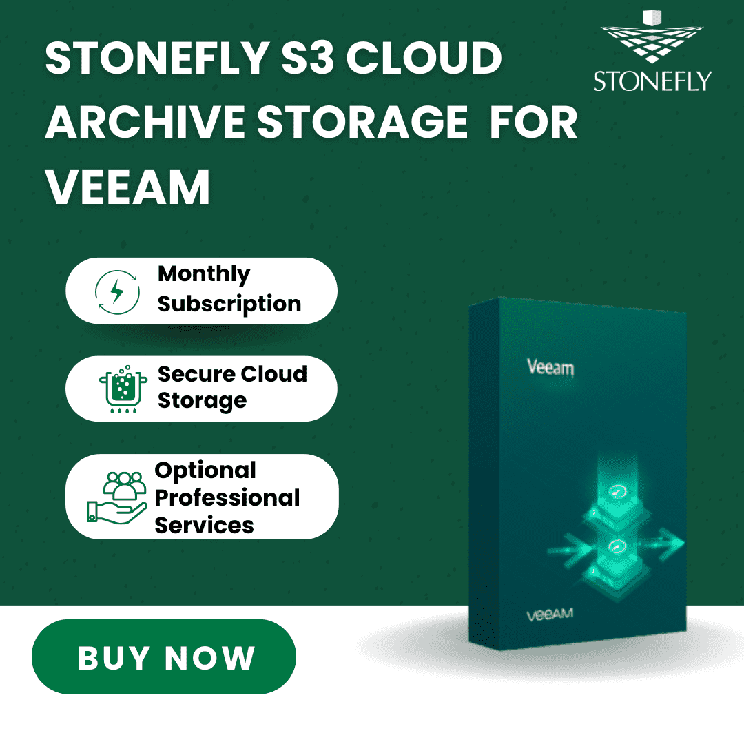 StoneFly S3 Cloud Archive Storage Subscription for Veeam, $15 per TB per Month with Annual Agreement